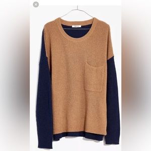 Madewell ColorBlock Ribbed Pocket Sweater